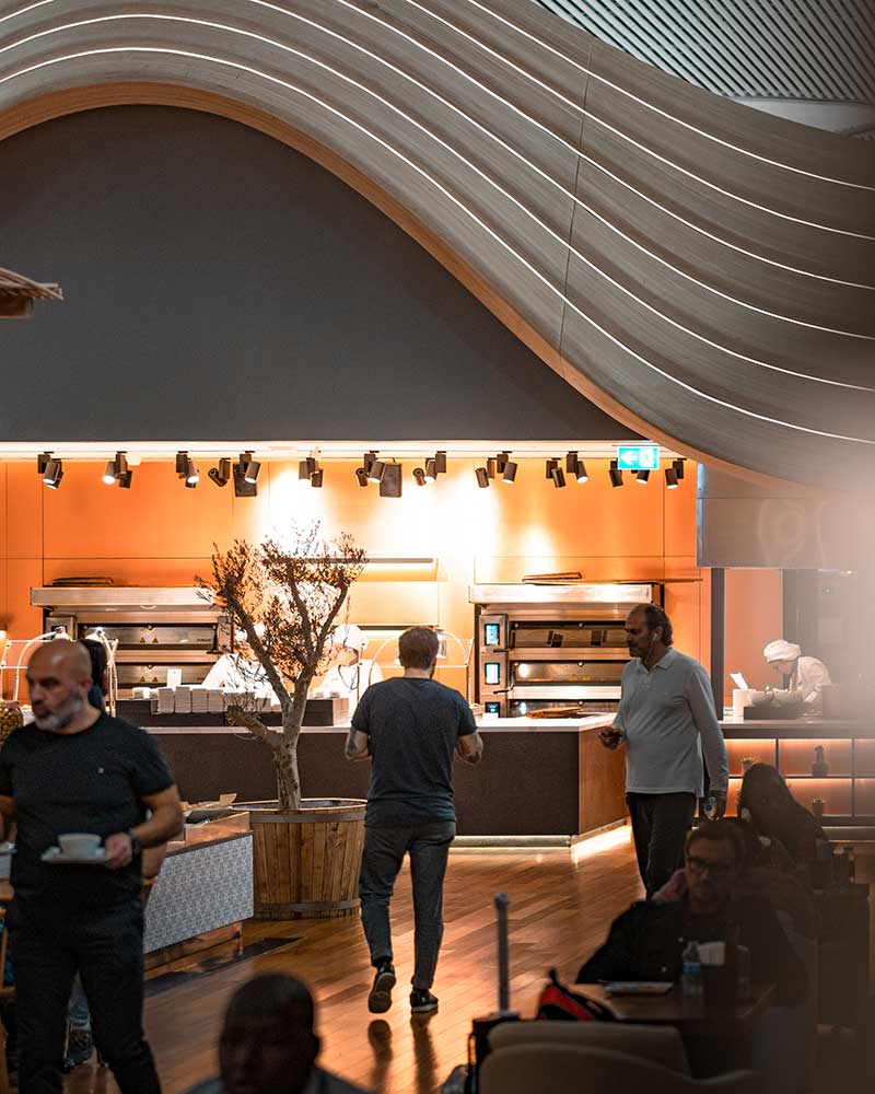 Buffet in der Turkish Airlines Business Lounge Istanbul